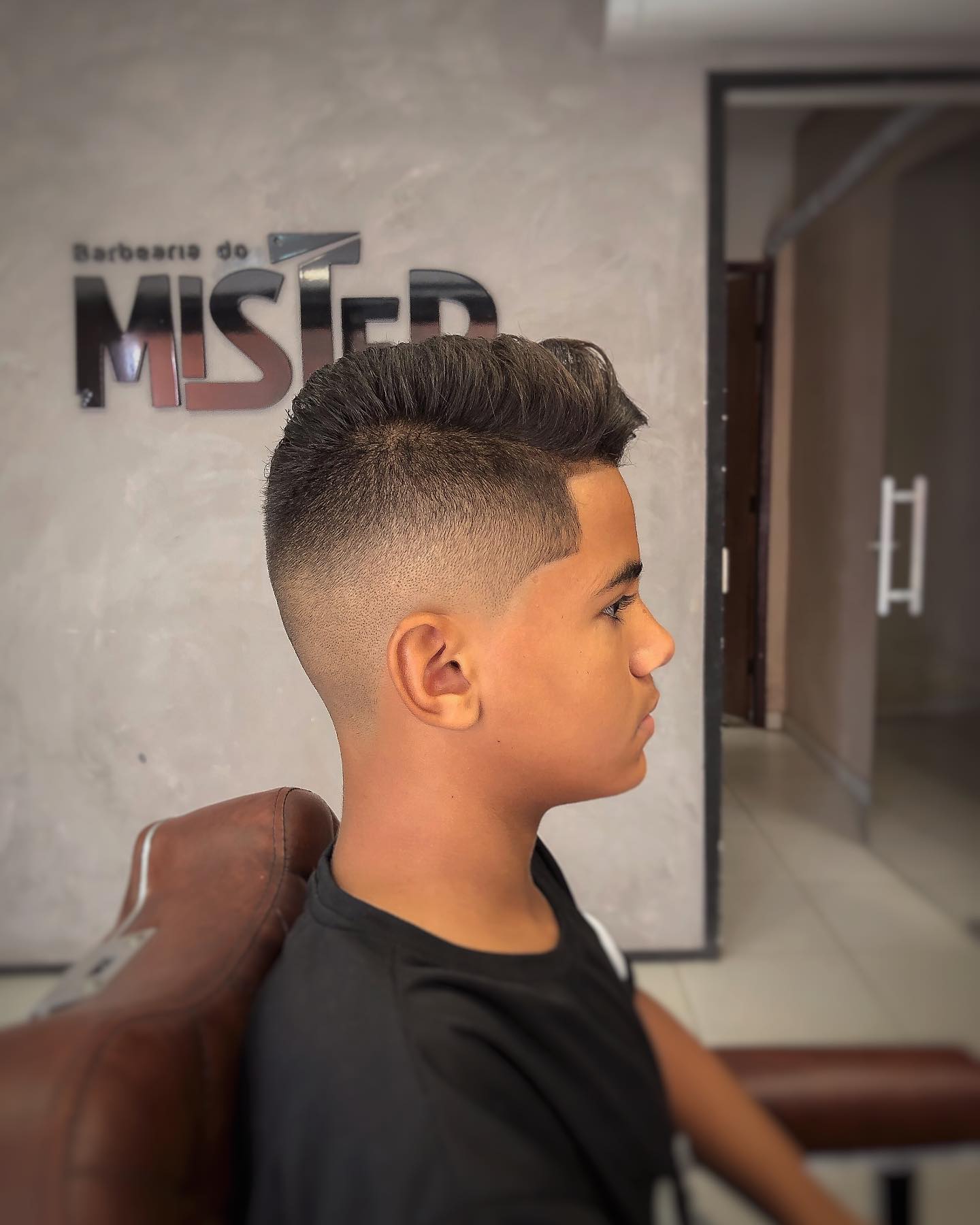 Corte degradê infantil feito na Barbearia do Mister